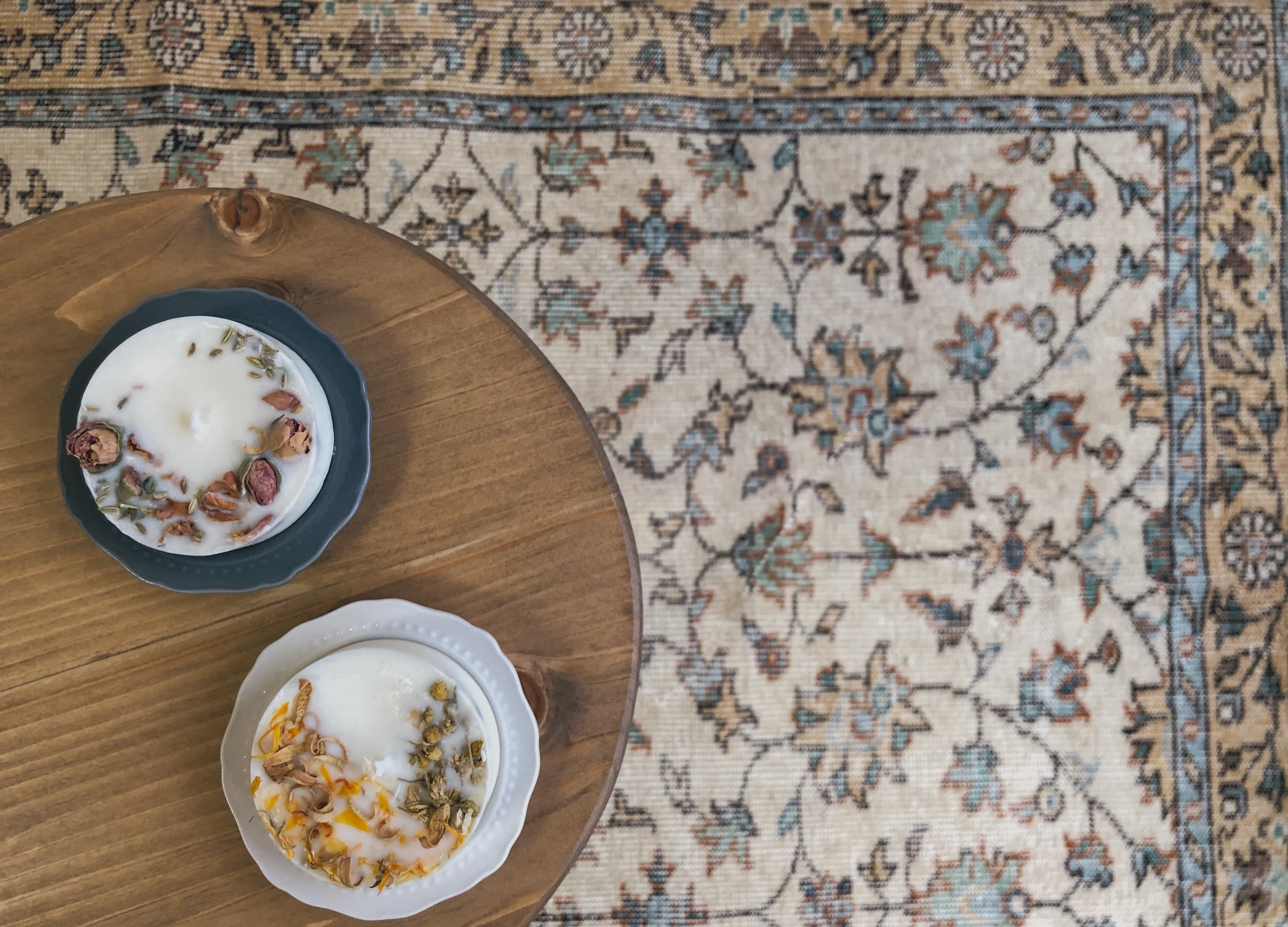 イエローのヴィンテージラグ