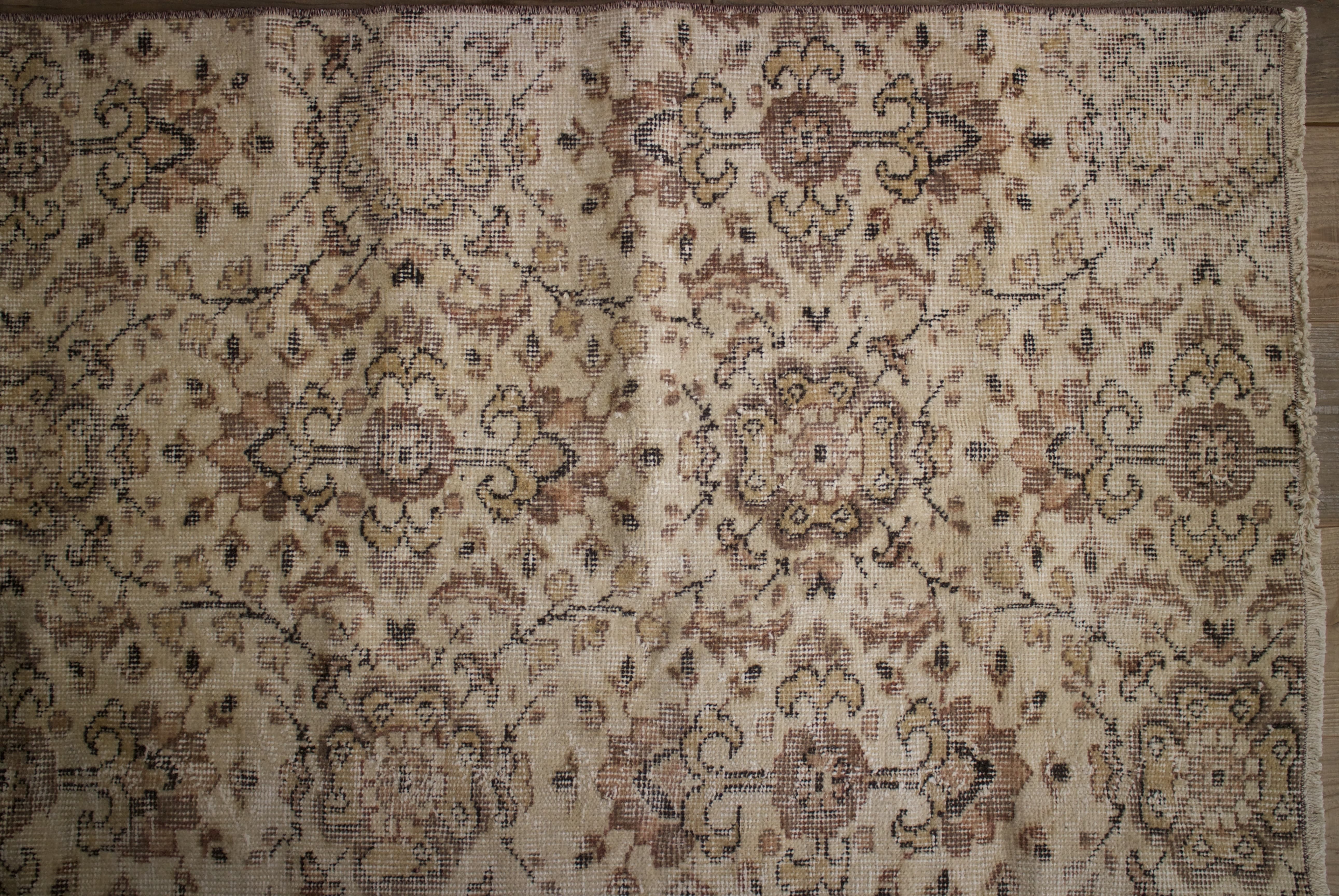 イエローベージュ　オールドキリム　オールドキリム